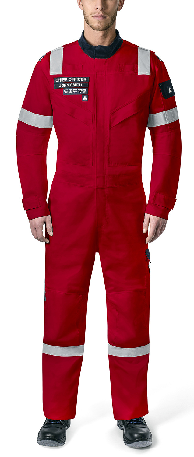 BOILERSUIT COTTON FLAME-RESIST, REFLECT TYPE RED M