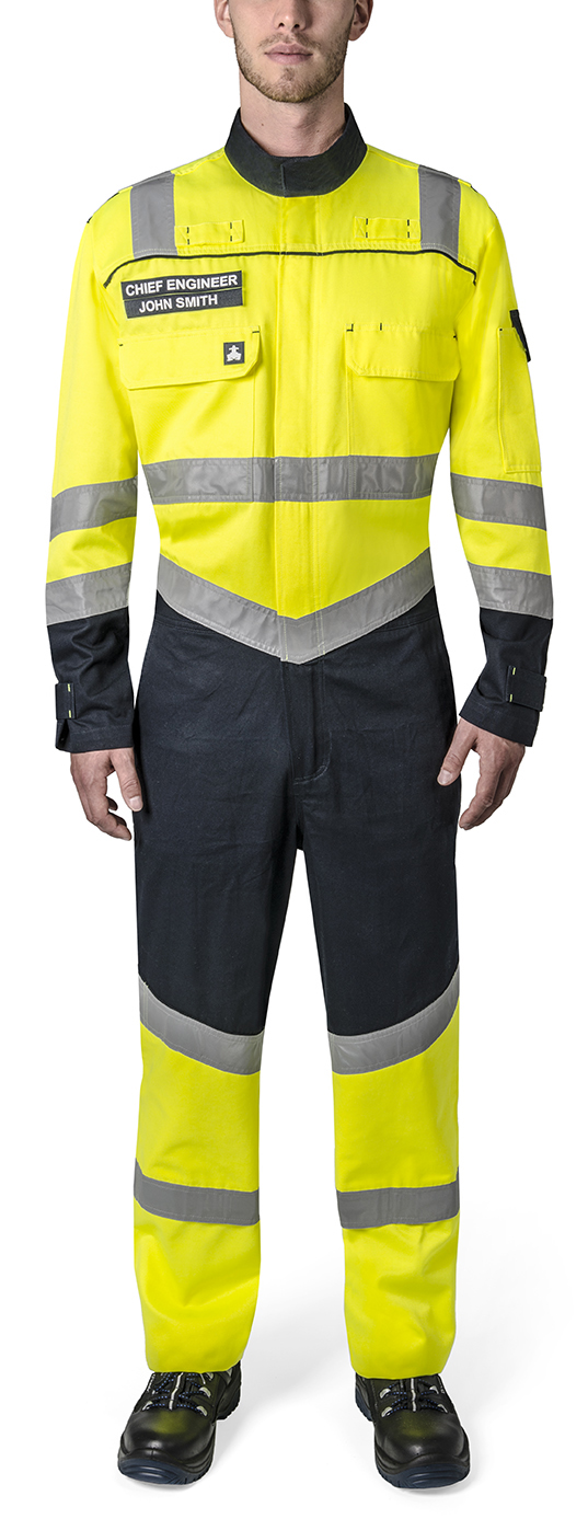BOILERSUIT UV PROTCT HIGH, VISIBILITY YELLOW/NAVY M
