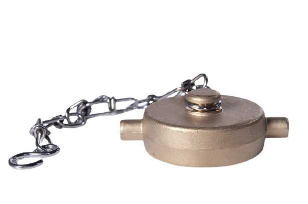 CAP HOSECOUPLING BRASS PIN LUG, 1-1/2" THREAD 9TPI FEMALE