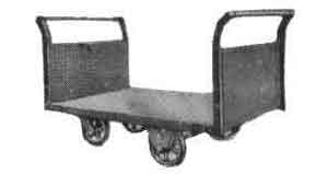 TRUCK PLATFORM STEEL 2-HANDLE, WITH 4 SOLID TIRES 600X900MM