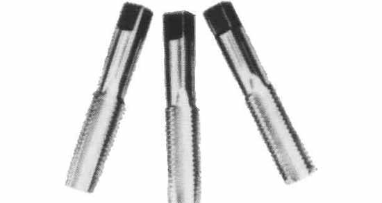 TAP HAND WHITWORTH COARSE, 3/8"X16T 3'S HIGH SPEED STEEL