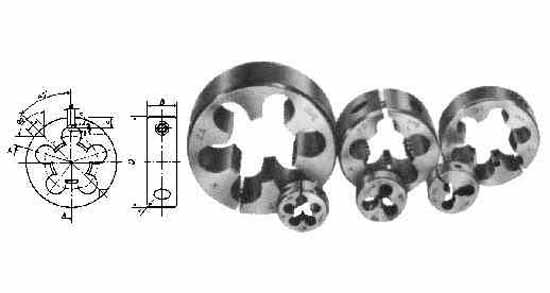 DIE ROUND ADJ METRIC FINE, M30XP3XOD75MM CARBON STEEL