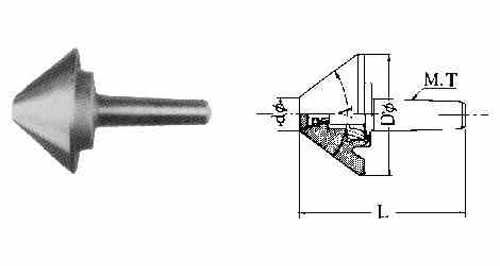 ROLLING CENTER BEVEL MT#6B, 75DEG BEVEL DIAM 120X250MM