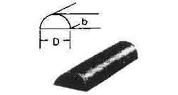 STEEL HALF-ROUND HOT-ROLLED, 37.5X75MM 6MTR
