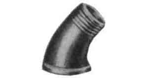 ELBOW STREET MALLEABLE CAST, IRON GALV 45DEG 2