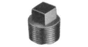 PLUG SQUARE HEAD MALLEABLE, CAST IRON BLACK 1/8