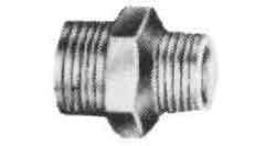 NIPPLE HEXAGON REDUCING BRASS, 3/8X1/4 THREADED