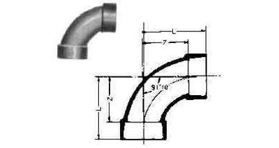 ELBOW PVC 90DEG LONG RADIUS, FOR DRAIN SIZE 40