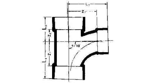 Y-PIECE REDUCING PVC 90DEG, LONG RADIUS F/DRAIN SIZE 50X40