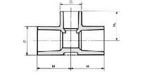 TEE PVC FOR WATER SUPPLY, SIZE 50X25