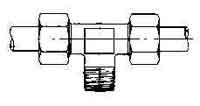 BRANCH TEE MALE COMPRESSION, STEEL 22MMXPT3/4 400KG