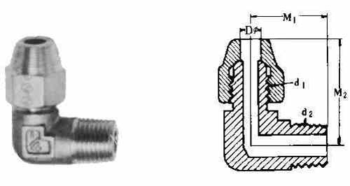 ELBOW FLARED 90DEG BRASS, W/MALE END 1/2"XPT1/2