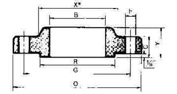FLANGE STEEL WELDING SLIP-ON, BOSS TYPE ANSI 150LBS-3-1/2"