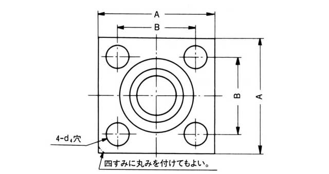 FLANGE SQUARE PIPE WELDING, HEX BOLT SHB 65MM