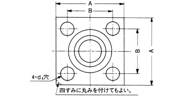 FLANGE SQUARE PIPE WELDING, CAP SCREW W/GROOVE SSA 15MM