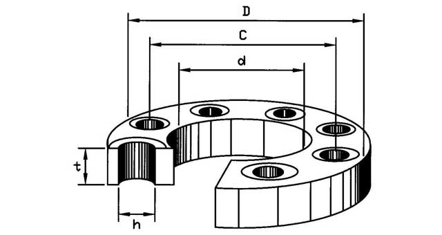 FLANGE CARBON STEEL SLIP-ON, DIN2576 PN40 350MM