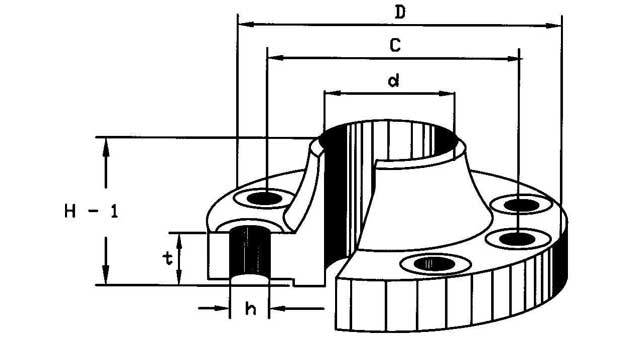 FLANGE CARBON STEEL WELD NECK, DIN2633 PN16 25MM