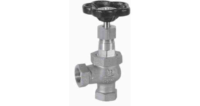 ANGLE VALVE DIN BRONZE SCREWED, #1276 1"