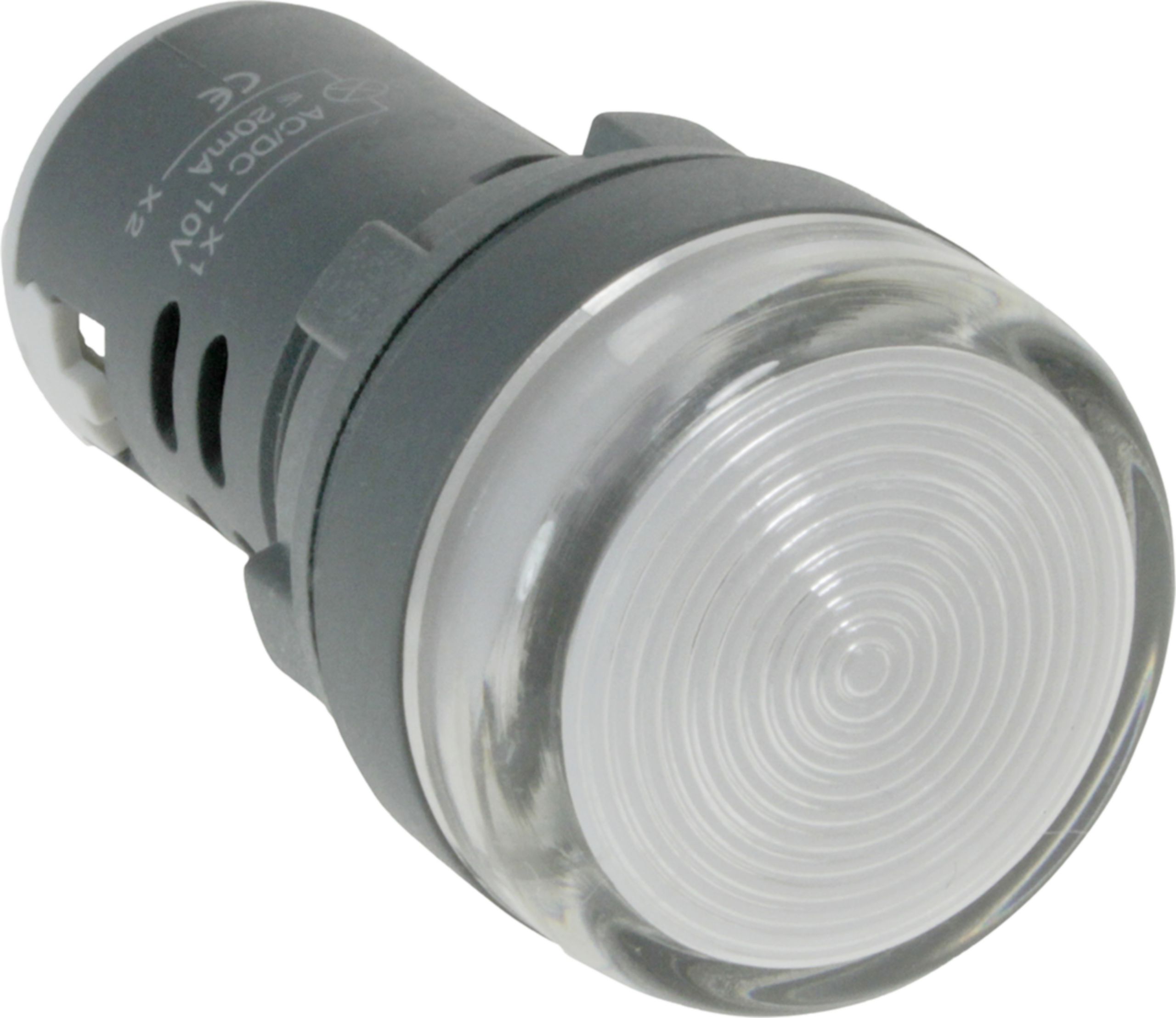 LIGHT PANEL INDICATING LED, 110V AC 20MA FIT:22MM YELLOW