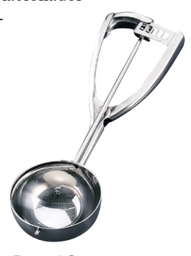 ICE-CREAM SCOOP STAINLESS, STEEL ROUND 55MM DIAM 50CC