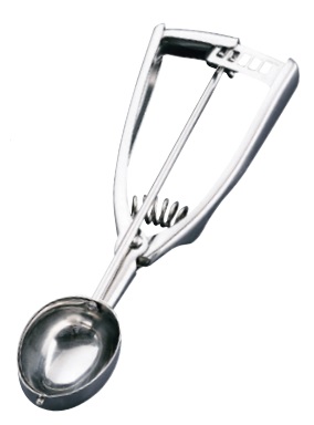 ICE-CREAM SCOOP STAINLESS, STEEL OVAL 62X47MM 40CC