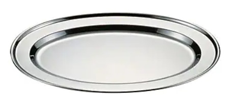 DISH OVAL STAINLESS STEEL, 305X205MM
