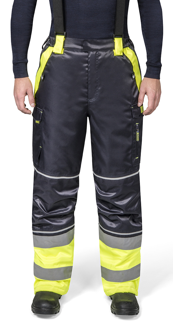 TROUSERS WINTER WATER PROOF, HI VISIBILITY ORANGE/NAVY XL