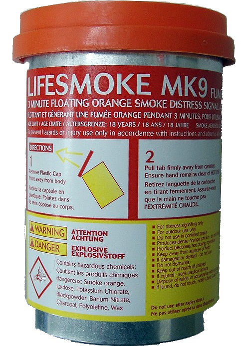 BUOYANT SMOKE SIGNAL LIFESMOKE, MK9 PAINSWESSEX SOLAS/MED