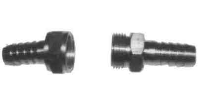 COUPLING AIR HOSE SCREW BRASS, 12MM HOSE END 1/4" THREAD