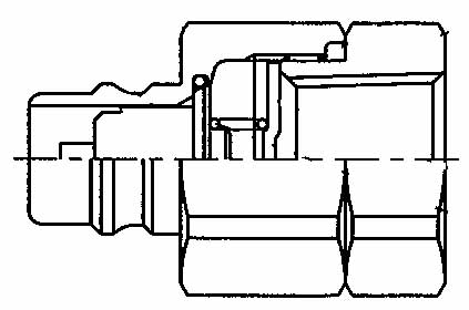 COUPLING QUICK BRASS NIPPLE, BVHN4-4F FEMALE RC1/4 W/VALVE