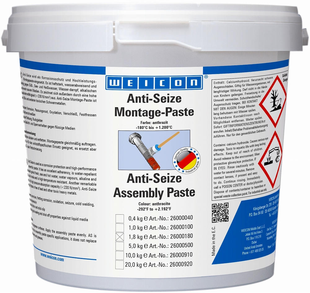 ANTI-SEIZE PASTE WEICON, AS 1800  BUCKET 1.8KG