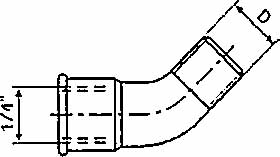 CONNECTION BENT 45DEG 1/4 1001, FOR AUTO GREASE DISPENSER