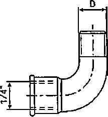 CONNECTION BENT 90DEG 1/4 1002, FOR AUTO GREASE DISPENSER