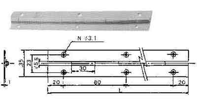 PIANO HINGE FOR SMALL CABINET, BRASS W36MM