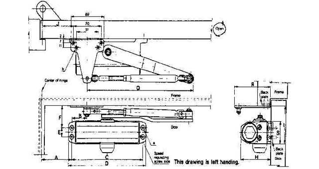 DOOR CLOSER PARALLEL, MAXIMUM DOOR WEIGHT 65KGS