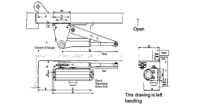 DOOR CLOSER PARALLEL HOLD OPEN, RIGHT HAND MAX DOOR WGT 30KGS