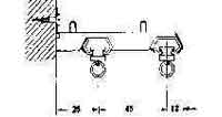 DOUBLE BRACKET FOR CURTAIN, STAINLESS STEEL