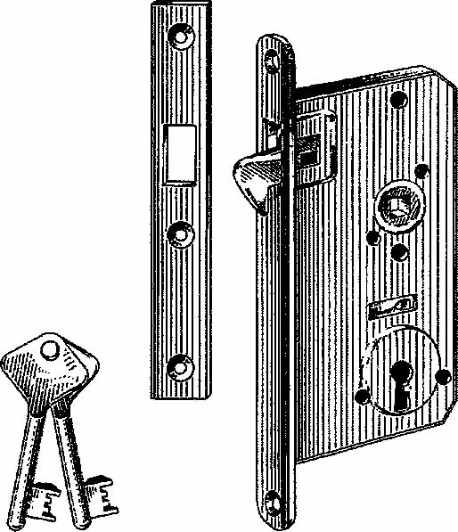 DOOR LOCK MORTISE SLIDING, MASTERKEYED BRASS #3201SH