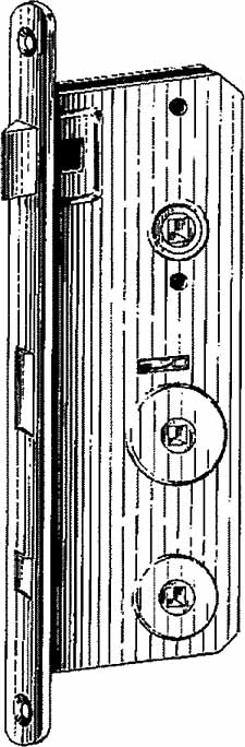 TOILET LOCK MORTISE W/O STRIKE, PLATE BRASS RIGHT HAND #3596