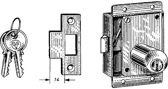 LOCK CABINET W/CYLINDER & ROSE, DOOR THICK 20MM RIGHT #3710Z