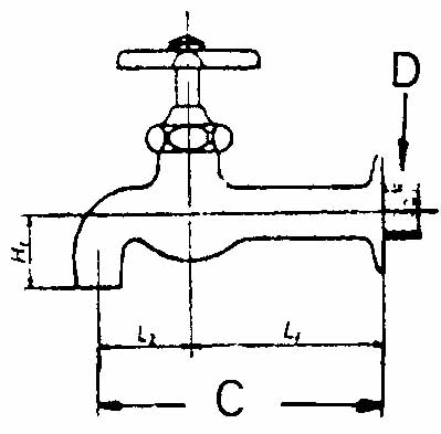 FAUCET WALL LONG SHANK 13(1/2)