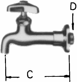 FAUCET WALL LONG SHANK, W/ADJUSTABLE FLANGE 13(1/2)