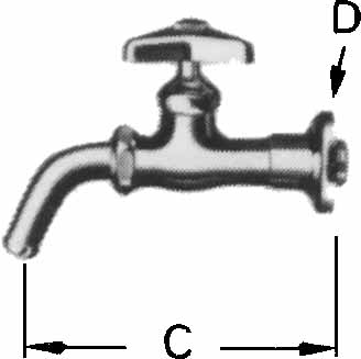 FAUCET WALL W/ADJUSTABLE, FLANGE 13(1/2)