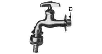 FAUCET WALL WITH SNAP ON HOSE, COUPLING 20(3/4)