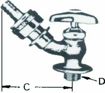 SILL-COCK WITH SNAP ON HOSE, COUPLING 20(3/4)