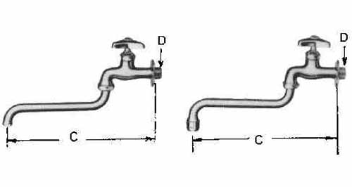 FAUCET WALL W/UNDERSIDE SWIVEL, SPOUT & AERATOR 13(1/2)