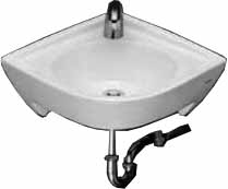 HAND BASIN CORNER WALL HUNG, (L30D) 552X470MM 4.5LTR