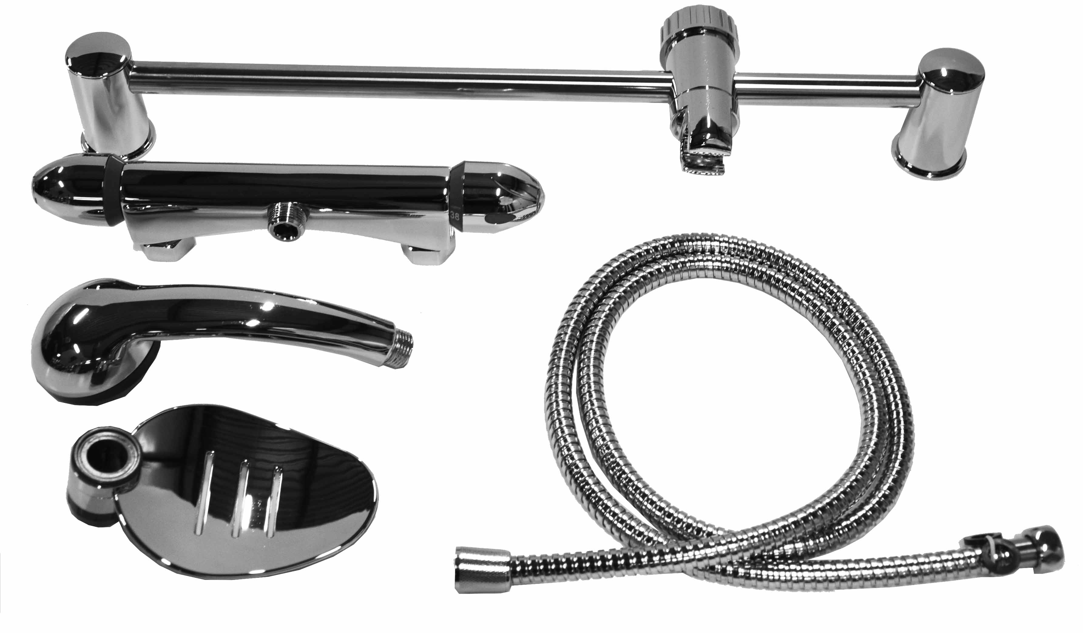 HAND SHOWER SET WATERLINE 1/2", W/RAIL/TRAY & THERMO SA020902