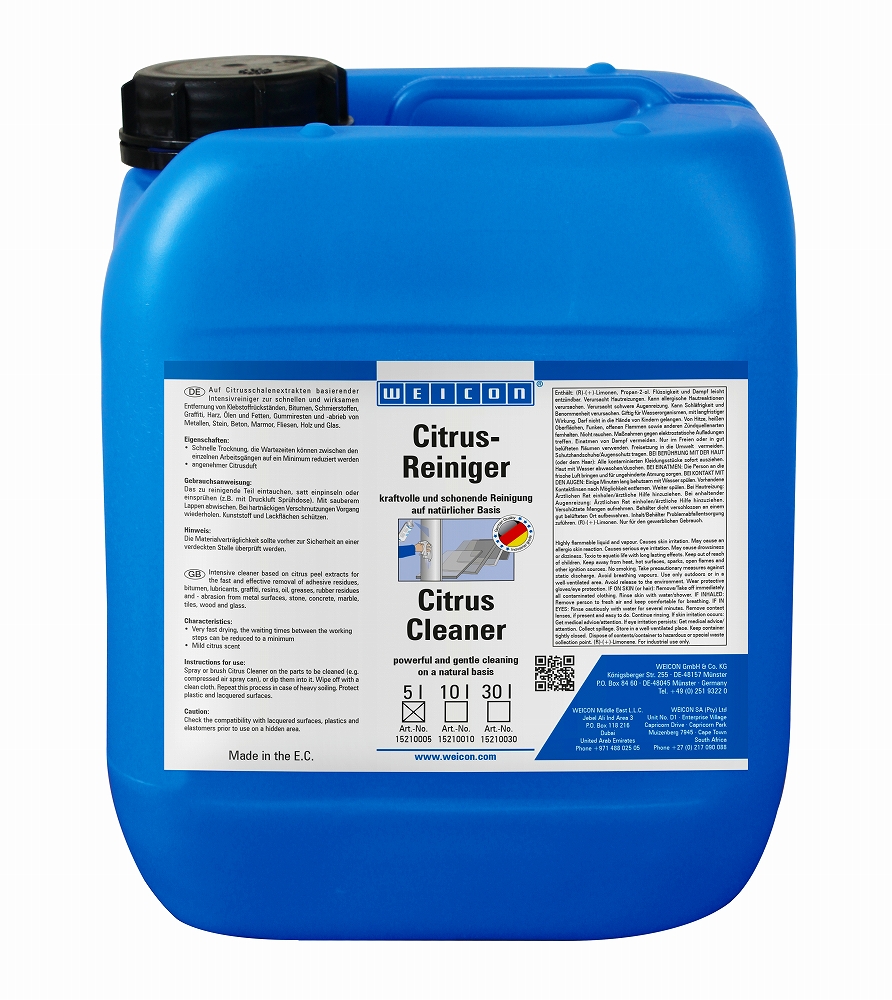 CLEANER & DEGREASER CITRUS, WEICON 5LTR