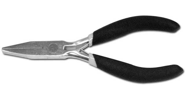 PLIER MINI LONG FLAT NOSE, 4-1/2" W/PLASTIC COVER HANDLE